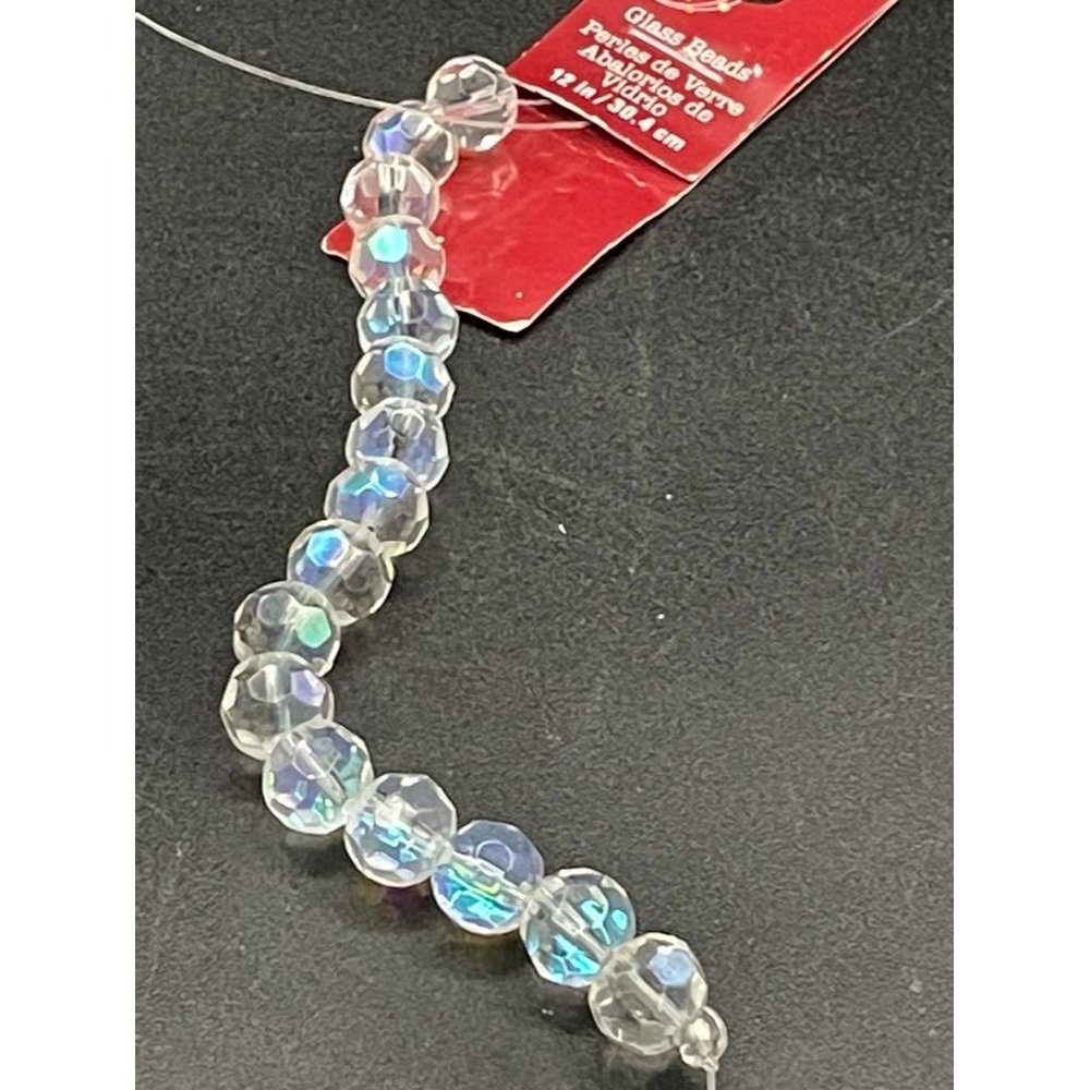 Bead Landing Crystal 10 mm Faceted A/B Glass Beads Length 8 Inches